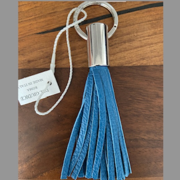 NWT Italian Calf leather bag charm tassel key chain (OS) - Picture 2 of 6